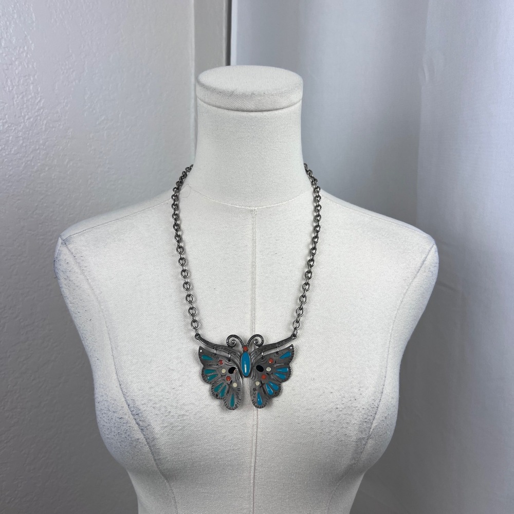 Y2K Celebrity Butterfly Necklace Womens OS Southwestern Boho Retro Statement